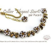 Perles en verre étoile Elégant Star 12 mm - Brown x10