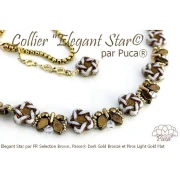 Perles en verre étoile Elégant Star 12 mm - Brown x10