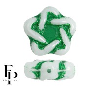 Opaque White - Perles en verre étoile Elégant Star 12 mm - Green Garden x10 Perles en verre étoile Elégant Star 12 mm - Green Garden x10