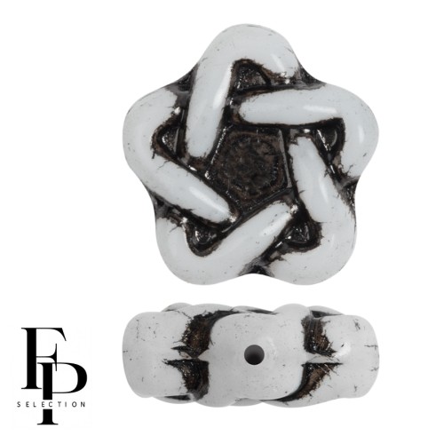 Perles en verre étoile Elégant Star 12 mm - Jet x10