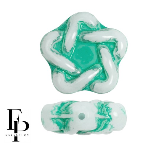 Perles en verre étoile Elégant Star 12 mm - Light Green x10