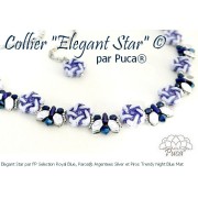 Perles en verre étoile Elégant Star 12 mm - Royal Bluex10