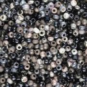 Preciosa Perles rocailles 11/0 2 mm - Mix Argenté - Noir - Blanc x20g