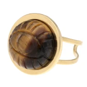 Bague ajustable pour cabochon 15 mm - Taille 46 à 56 - Acier inox 316L Doré x1