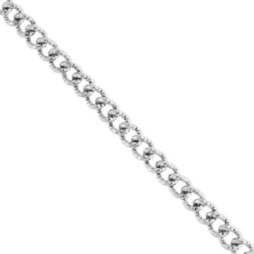 Chaine maille Gourmette texturé 8 mm - Acier inoxyadable 304 x50cm