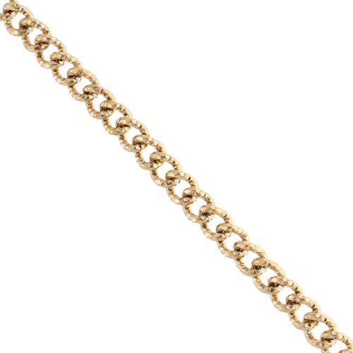 Chaine maille Gourmette texturé 8 mm - Acier inoxyadable 304 Doré x50cm
