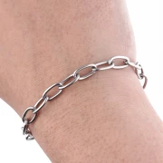 Chaîne maille Forçat ovale 6.3 mm - Acier inoxydable 316L x50cm