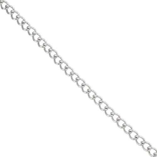Chaîne maille Rombo striée 6 mm - Acier inoxydable 316L x1m