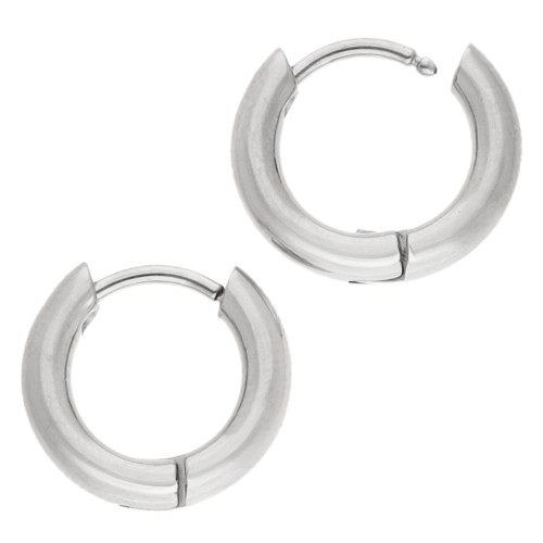 Créoles rondes 13 mm - Fil 2.5 mm - Acier inoxydable 316L x2