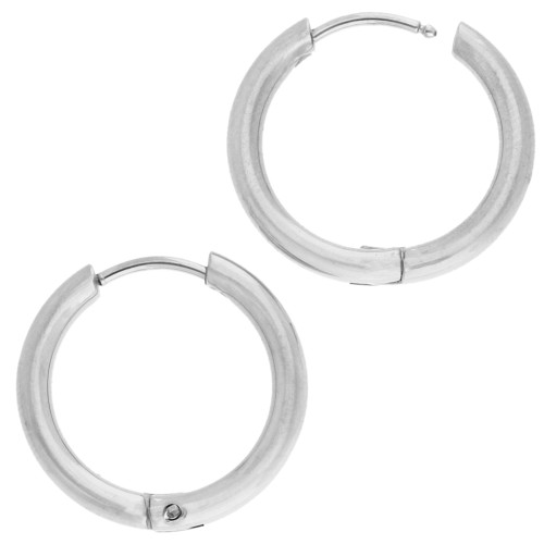 Créoles rondes 19 mm - Fil 2.5 mm - Acier inoxydable 316L x2