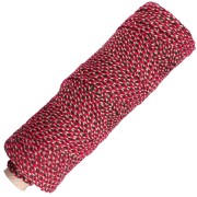 Cordon en coton tressé 2.5 mm - fabrication Française - Rouge - Vert - Doré x100m