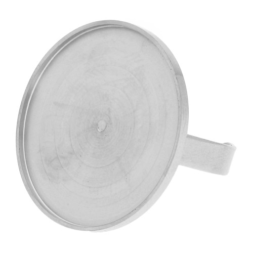 Bague fine réglable pour cabochon fond plat 25 mm - Acier inoxydable 304 x1