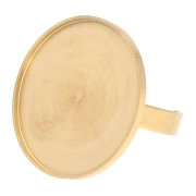 Bague fine réglable pour cabochon fond plat 25 mm - Acier inoxydable 304 Doré x1