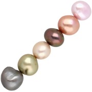 Perles d'eau douce baroques teintées 9 mm - Grade AA - Multicolore x6|raw }}