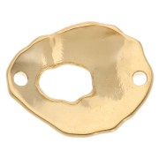 Intercalaire ovale évidé texturé 19.5x16 mm - Doré à l'or fin x1