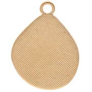 Pendentif goutte irrégulière 32x24 mm résine époxy - Doré à l'or fin - Topaz x1