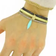 Breloque coiffe d'indien 13 mm doré satiné x1