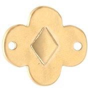 Intercalaire fleur 19x17 mm avec résine époxy - Doré à l'or fin - Rose x1