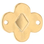 Intercalaire fleur 19x17 mm avec résine époxy - Doré à l'or fin - Rose x1