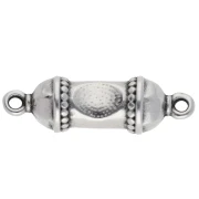 Intercalaire tube ethnique 26x8 mm - Placage Argent fin vieilli - Turquoise