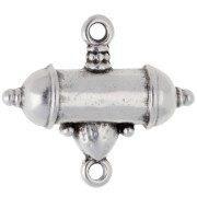 Intercalaire tube ethnique et goutte 20x23 mm Placage Argent fin vieilli Turquoise