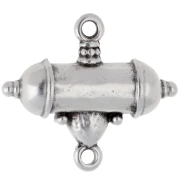 Intercalaire tube ethnique et goutte 20x23 mm Placage Argent fin vieilli Turquoise