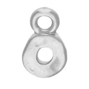 Mini breloque donuts irrégulier 9x5.5 mm - Placage Argent fin vieilli x1