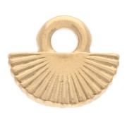 Mini breloque éventail 7x8 mm - Doré à l'or fin x1