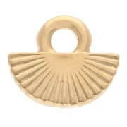 Mini breloque éventail 7x8 mm - Doré à l'or fin x1