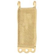 Pendentif intercalaire rectangle chandelier 32x12.5 mm - Doré à l'or fin x1