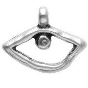 Breloque oeil irrégulier martelé 14x18 mm - Placage Argent fin vieilli x1|raw }}