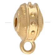 Perle ronde aplatie irrégulière 9 mm avec 1 anneau - Doré à l'or fin x1