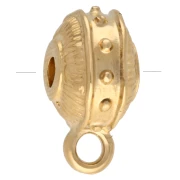 Perle ronde aplatie irrégulière 9 mm avec 1 anneau - Doré à l'or fin x1