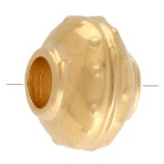 Perle ronde aplatie texturée 14 mm - Doré à l'or fin x1