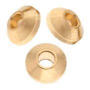 Perles toupies aplaties 4x2 mm - Doré à l'or fin x10|raw }}
