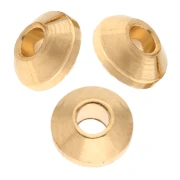 Perles toupies aplaties 4x2 mm - Doré à l'or fin x10