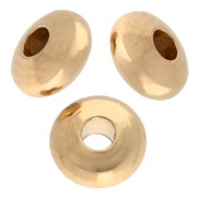 Perles rondes aplaties 4 mm - Doré à l'or fin x10|raw }}