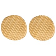 Boucles d'oreilles rondes striées 22 mm effet ondulé - Doré à l'or fin x2