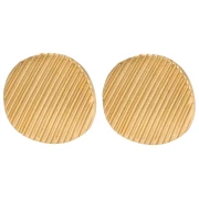 Boucles d'oreilles rondes striées 22 mm effet ondulé - Doré à l'or fin x2