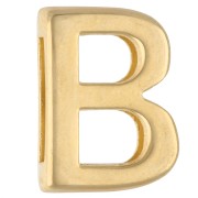 Poussoir lettre alphabet 15x11 mm - B - pour lacet 10 mm - Doré à l'or fin x1|raw }}