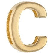 Poussoir lettre alphabet 15x12 mm - C - pour lacet 10 mm - Doré à l'or fin x1|raw }}
