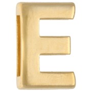Poussoir lettre alphabet 15x10 mm - E - pour lacet 10 mm - Doré à l'or fin x1|raw }}