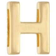 Poussoir lettre alphabet 15x12 mm - H - pour lacet 10 mm - Doré à l'or fin x1