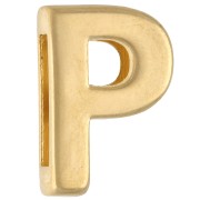 Poussoir lettre alphabet 15x10 mm - P - pour lacet 10 mm - Doré à l'or fin x1|raw }}
