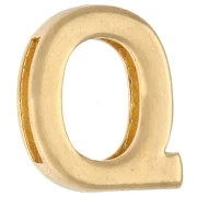 Poussoir lettre alphabet 15x12 mm - Q - pour lacet 10 mm - Doré à l'or fin x1