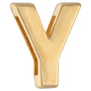 Poussoir lettre alphabet 15x13 mm - Y - pour lacet 10 mm - Doré à l'or fin x1|raw }}