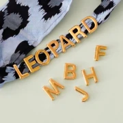 Poussoir lettre alphabet 15x13 mm - Y - pour lacet 10 mm - Doré à l'or fin x1