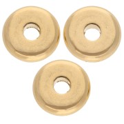 Perles rondelles lisses 10 mm - Doré à l'or fin x5