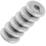Perles rondelles lisses 10 mm - Placage Argent fin vieilli x5