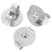 Poussoir - Poussette pour clous d'oreilles 9x8 mm - Placage Argent fin vieilli x1
